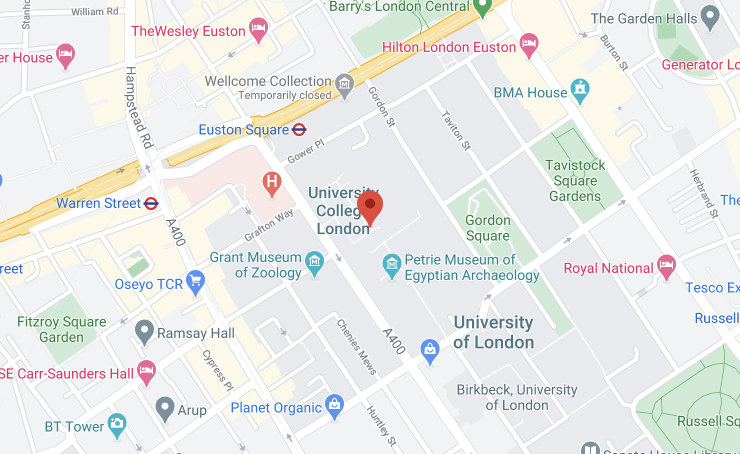 Map of University College, London, location of BioResource Centre
