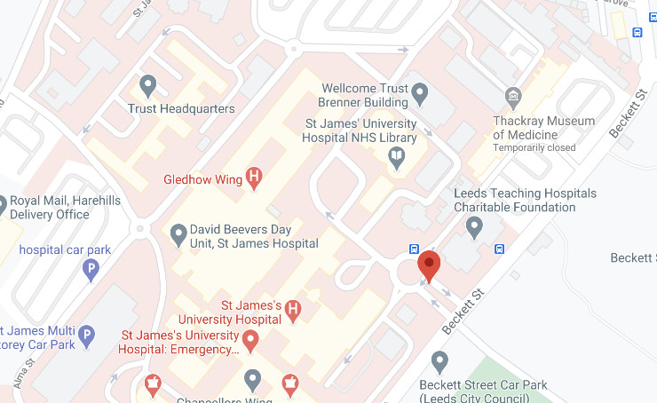 Map of Leeds location of BioResource Centre